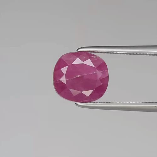 Natural Unheated African Ruby – 2.78 Ct Cushion Cut