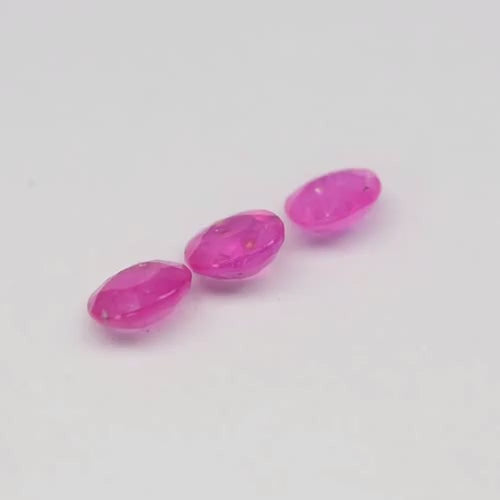 Natural Burmese Ruby Set – 1.57 Ct TCW Oval Cut (Set of 3)