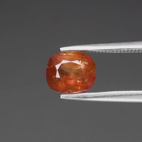 Natural Unheated Tanzanian Orange Sapphire – 1.60 Ct Cushion Cut