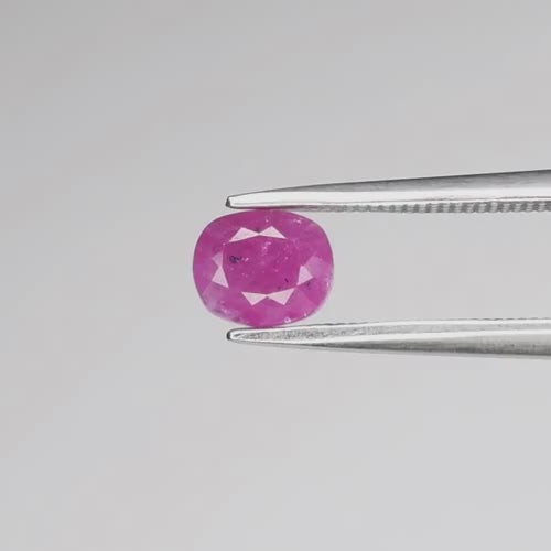 Natural Unheated African Ruby – 0.91 Ct Cushion Cut