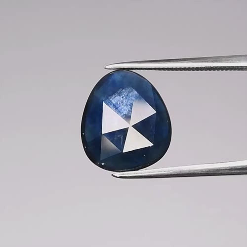 4.77 ct Natural Blue Trapiche Sapphire Fancy Rose-Cut 12.5 x 11.0 x 3.2 mm – Africa