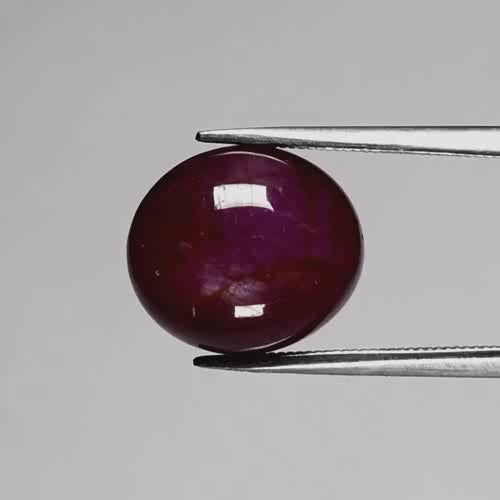 Natural Star Ruby - Oval Cabochon - 9.44 ct (12.8 x 11.3 x 6.1 mm)