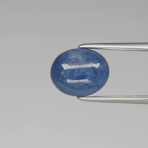 Natural Unheated African Blue Sapphire – 3.59 Ct Oval Cabochon