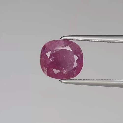 Natural Unheated African Ruby – 3.08 Ct Cushion Cut