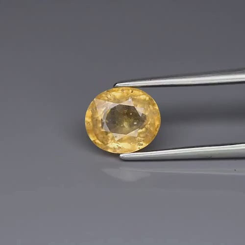 Natural Yellow Sapphire - Oval Cut - 1.95 ct (7.5 x 6.7 x 4.0 mm)