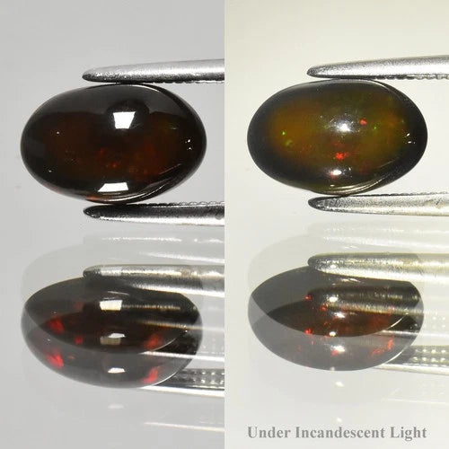 1.16 ct Natural Black Opal Oval Cabochon 9.3 x 6.0 x 4.0 mm – Yita Ridge, Ethiopia
