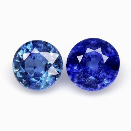 1.56 ct Natural Blue Sapphire Pair Round (5.0 & 5.5 x 5.3 mm) – Africa