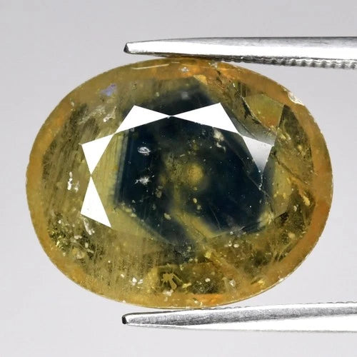 Natural Blue-Yellow Sapphire - Oval Cut - 10.03 ct (15.5 x 12.7 x 5.0 mm)