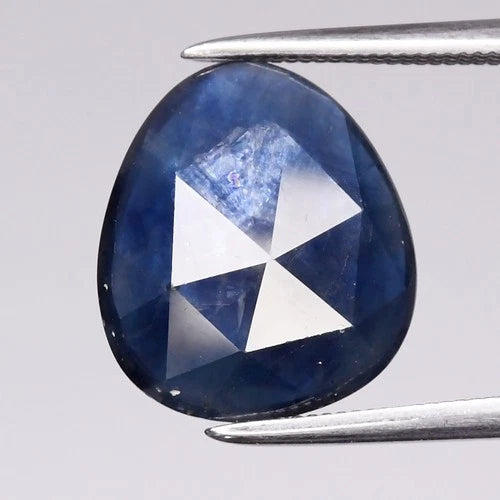 4.77 ct Natural Blue Trapiche Sapphire Fancy Rose-Cut 12.5 x 11.0 x 3.2 mm – Africa